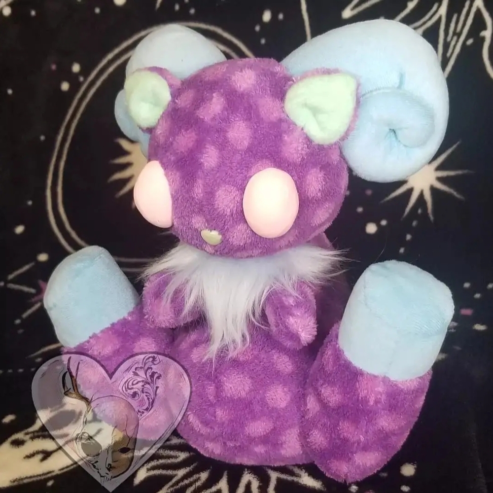 MoreTisha Handmade Purple and Blue Plush goat